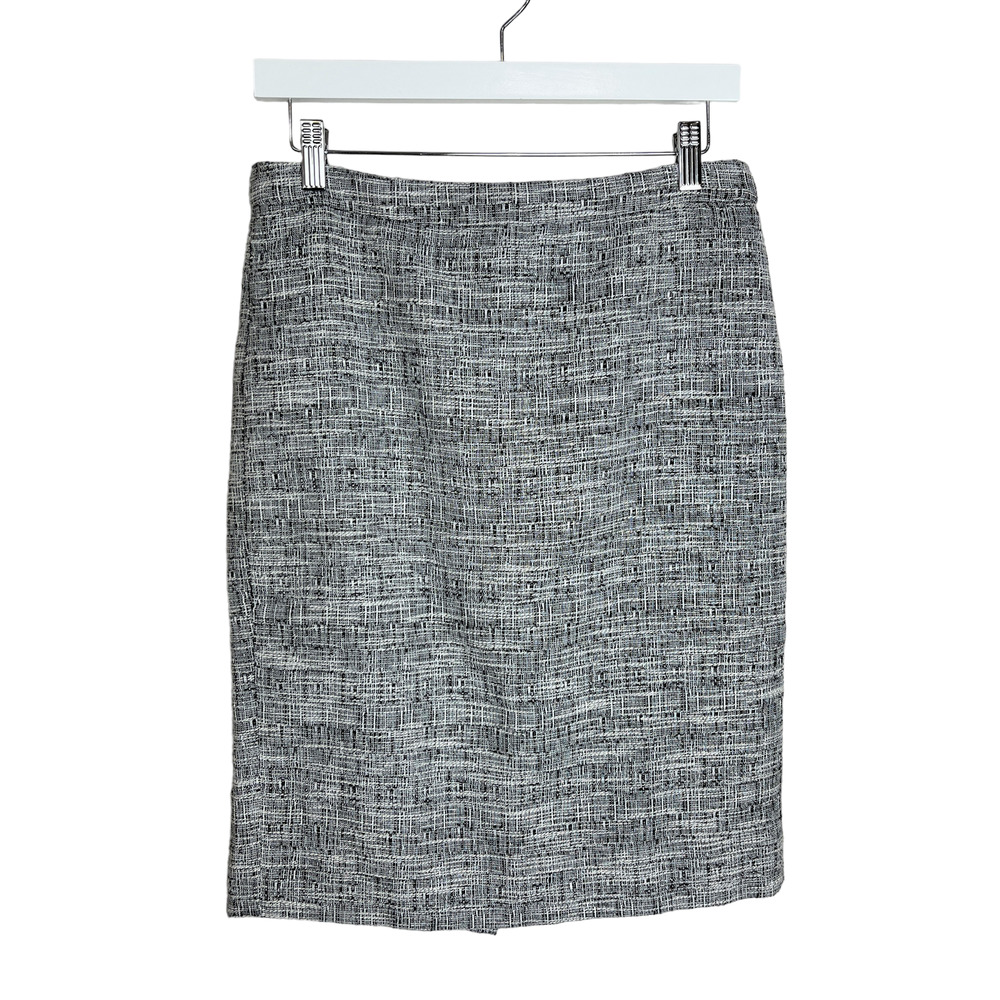J. Crew Size 4 Black White Tweed No. 2 Pencil Skirt